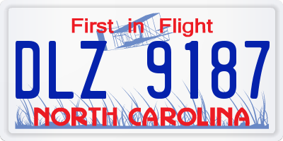 NC license plate DLZ9187