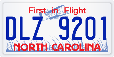 NC license plate DLZ9201