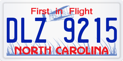 NC license plate DLZ9215