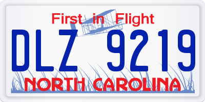 NC license plate DLZ9219