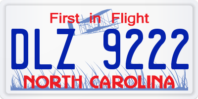 NC license plate DLZ9222