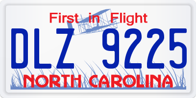 NC license plate DLZ9225