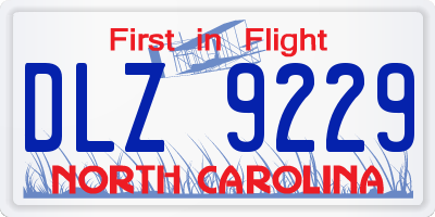NC license plate DLZ9229