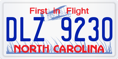 NC license plate DLZ9230
