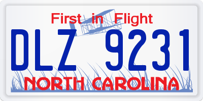 NC license plate DLZ9231