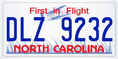 NC license plate DLZ9232