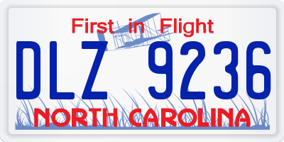 NC license plate DLZ9236