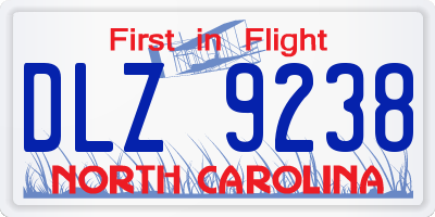 NC license plate DLZ9238