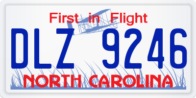 NC license plate DLZ9246