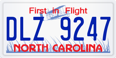 NC license plate DLZ9247