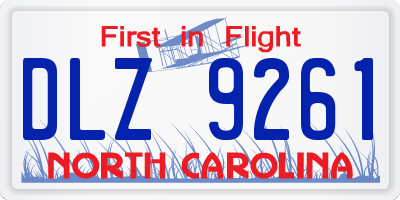 NC license plate DLZ9261