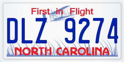 NC license plate DLZ9274