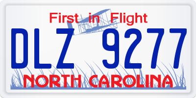 NC license plate DLZ9277