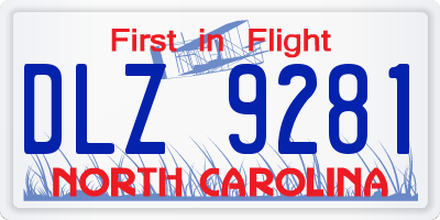 NC license plate DLZ9281