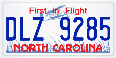 NC license plate DLZ9285
