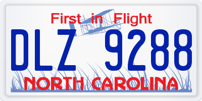 NC license plate DLZ9288