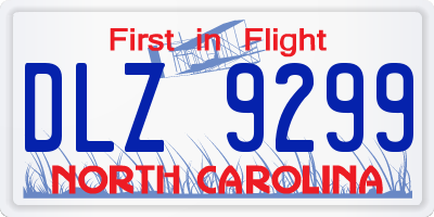 NC license plate DLZ9299