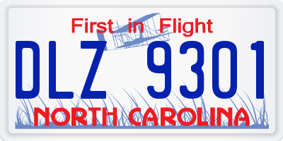 NC license plate DLZ9301