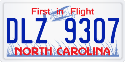 NC license plate DLZ9307