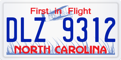 NC license plate DLZ9312
