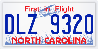 NC license plate DLZ9320