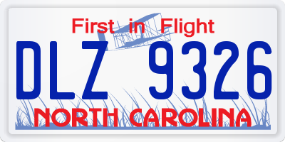 NC license plate DLZ9326