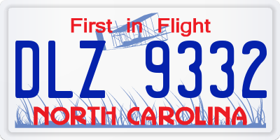NC license plate DLZ9332