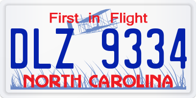 NC license plate DLZ9334