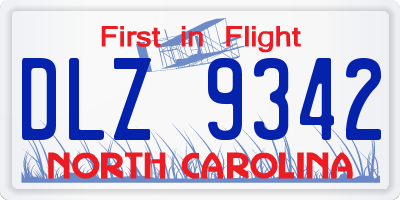 NC license plate DLZ9342