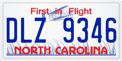 NC license plate DLZ9346