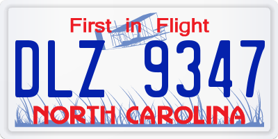 NC license plate DLZ9347