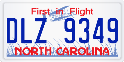 NC license plate DLZ9349