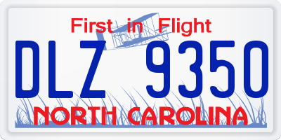 NC license plate DLZ9350