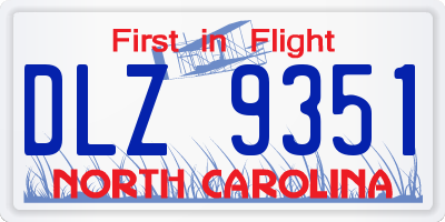 NC license plate DLZ9351