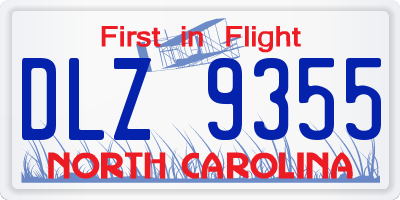 NC license plate DLZ9355