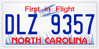NC license plate DLZ9357