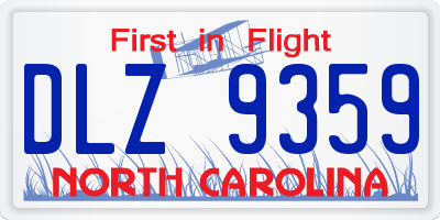 NC license plate DLZ9359