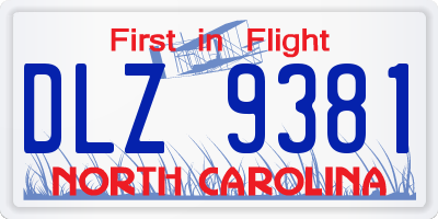 NC license plate DLZ9381