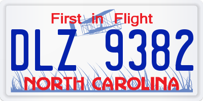 NC license plate DLZ9382