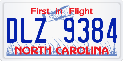 NC license plate DLZ9384