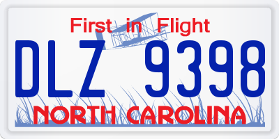 NC license plate DLZ9398