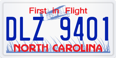 NC license plate DLZ9401