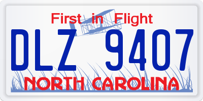 NC license plate DLZ9407