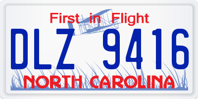 NC license plate DLZ9416