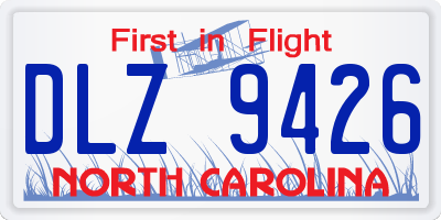 NC license plate DLZ9426