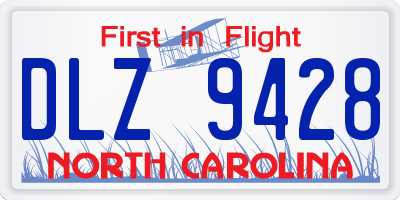 NC license plate DLZ9428