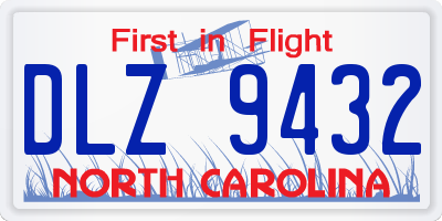 NC license plate DLZ9432