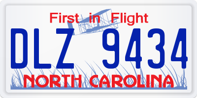 NC license plate DLZ9434