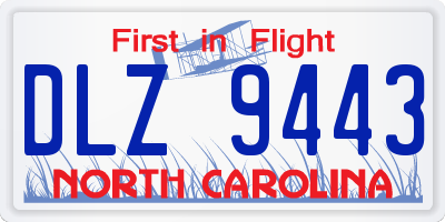 NC license plate DLZ9443