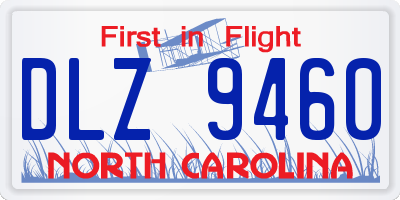 NC license plate DLZ9460